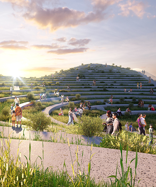MVRDV breaks ground on tainan market with undulating accessible green roof