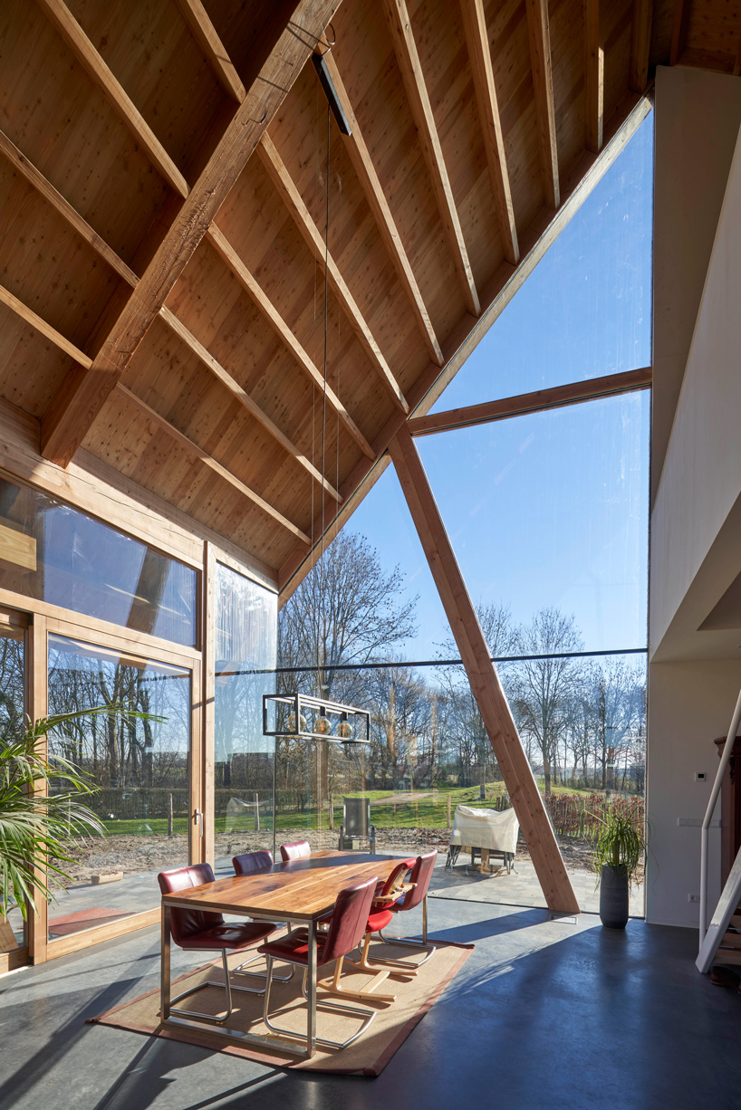 RVArchitecture completes gabled-roof wooden barnhouse in werkhoven, the netherlands