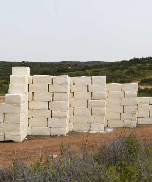 artist cosimo cavallaro is building a cotija cheese wall at the US-mexico border