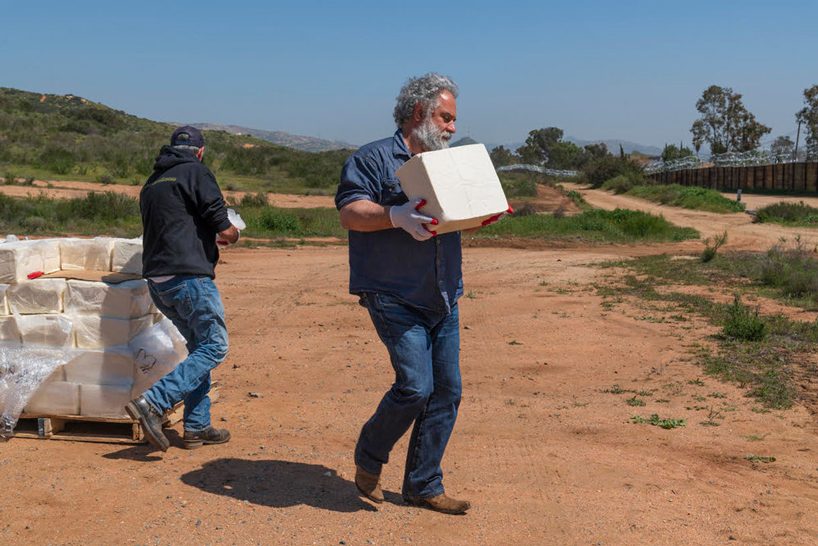artist cosimo cavallaro is building a cotija cheese wall at the US-mexico border