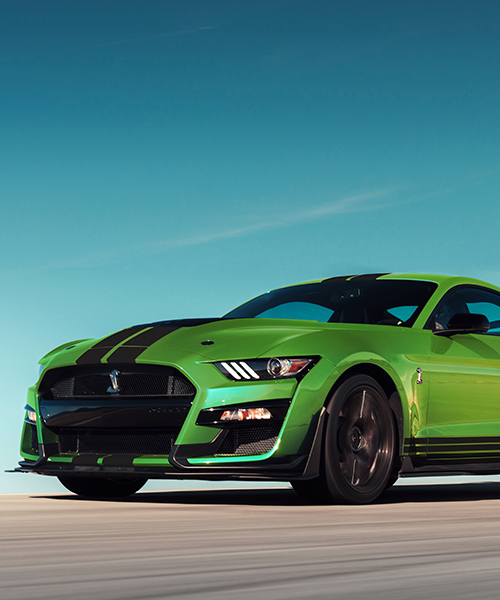 2020 ford mustang shelby GT500 painted grabber lime for st. patrick's day