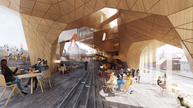 in the design of hotel tórshavn, henning larsen is influenced by faroe islands sea caves