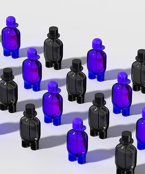 jiyoun kim studio creates human-shaped perfume bottles to represent time and money