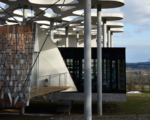 kengo kuma-designed cabin joins 'treehouses' by elemental and studio MK27 in switzerland