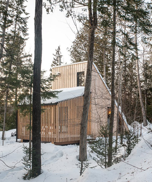 l'abri's 'la pointe' is a ready-to-camp micro-shelter designed for a regional park in québec