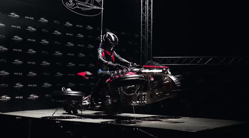 lazareth flying motorcycle goes from road to sky in 60 seconds