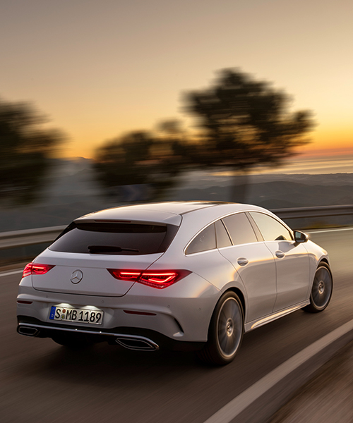 2019 mercedes-benz CLA shooting brake defined by muscular, sloping rear