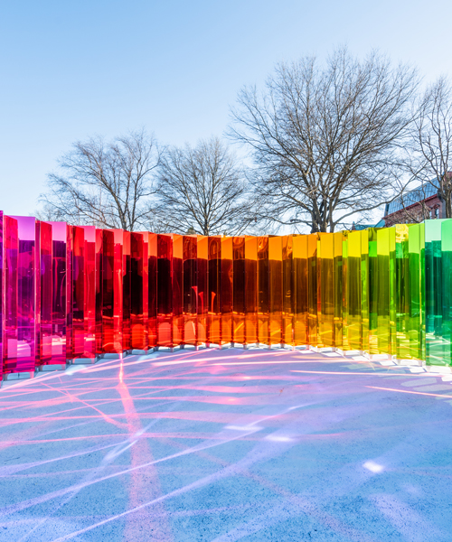 new installation uses old lighthouse tech to beam prisms of colorful light