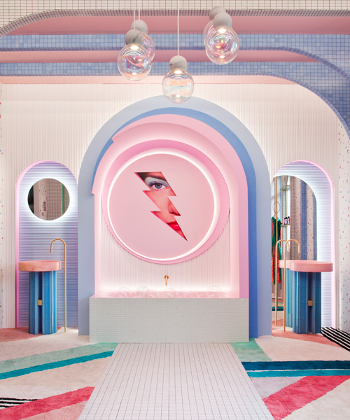 patricia bustos references video games to create retro-futuristic dressing room