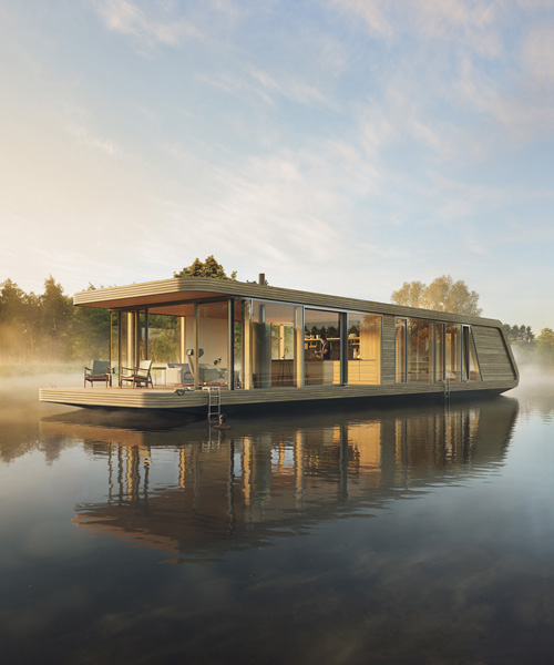 +31architects' floating houseboat uses solar power to sail across lakes and rivers