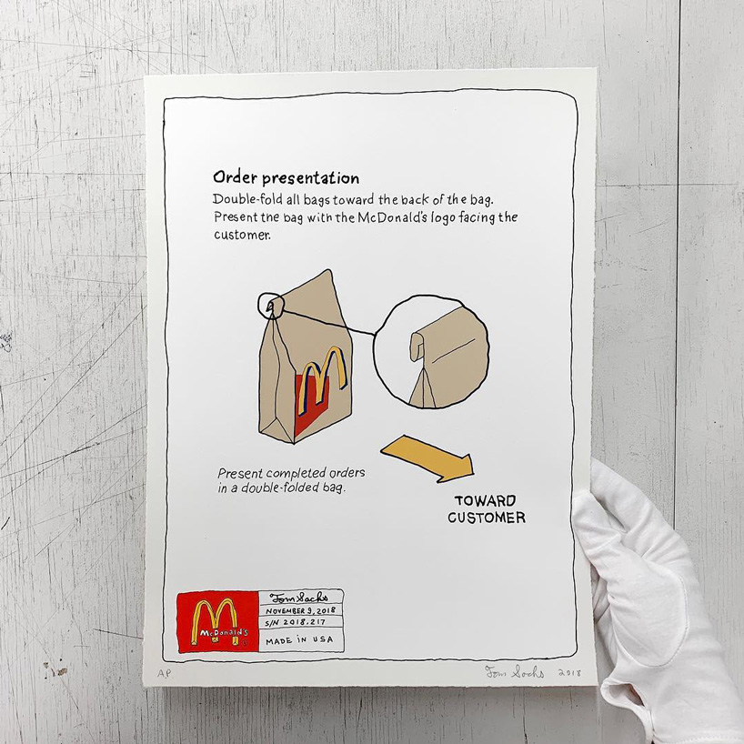 tom sachs illustrates how to make the perfect mcdonald's cheeseburger