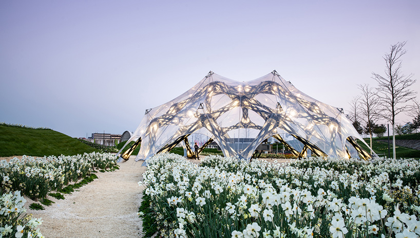 BUGA fibre pavilion uses robotically-produced fiber composites