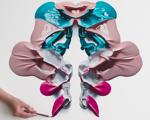 interpret CJ hendry's hand drawn inkblots in her bouncy house asylum: RORSCHACH