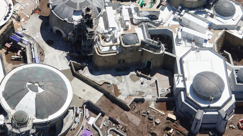 aerial photos show the star wars theme park at disney world