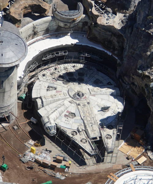 aerial photos show the star wars theme park at disney world
