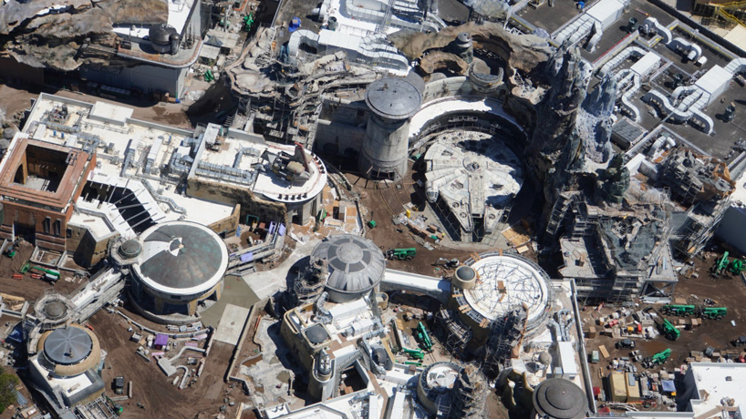 aerial photos show the star wars theme park at disney world