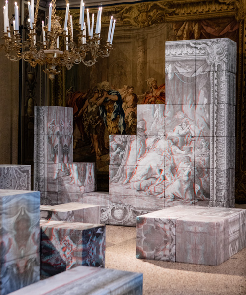 alcantara stages de/code exhibition in the tapestry rooms of milan's royal palace