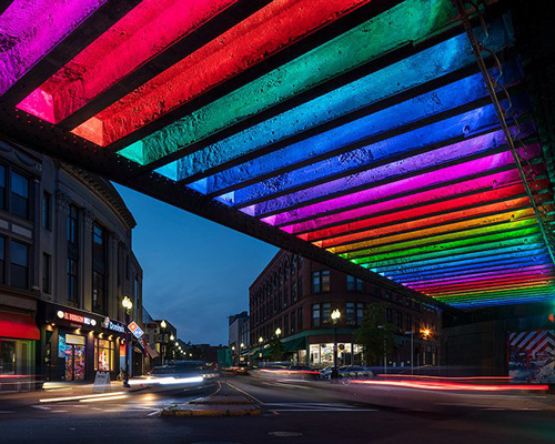chromatic light installation by non-profit ‘beyond walls’ aims to diminish crime in massachusetts
