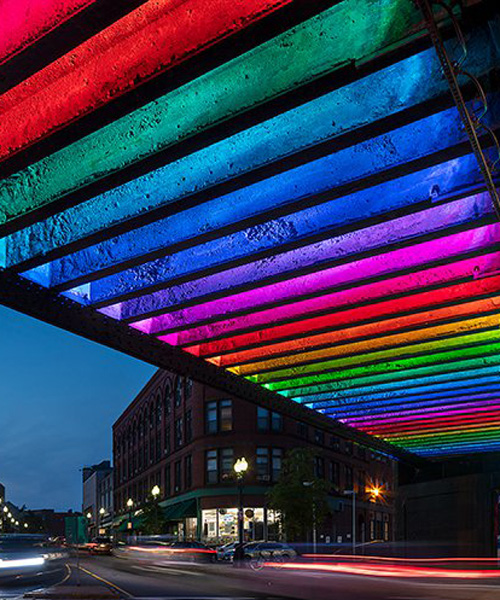chromatic light installation by non-profit ‘beyond walls’ aims to diminish crime in massachusetts