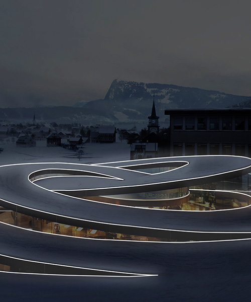 la linea by BIG for artemide, a luminous strip that moves freely in space