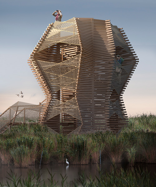 bilska de beaupuy designs bird observation tower inspired by latvian deity