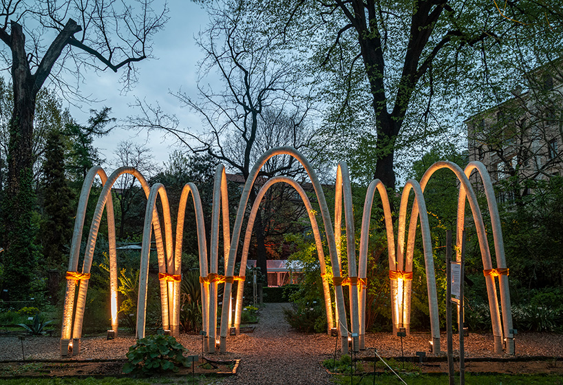 carlo ratti unveils architectural structures made of mushrooms for milan design week
