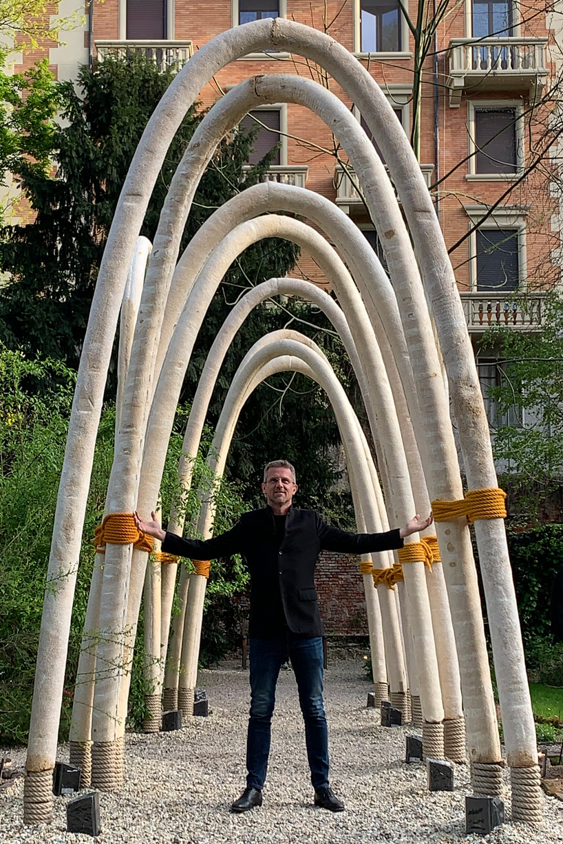carlo ratti unveils architectural structures made of mushrooms for milan design week