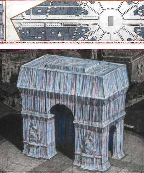 christo will wrap the arc de triomphe in paris with recyclable silvery blue fabric