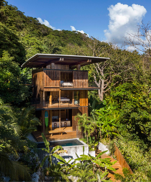 tom kundig builds surfers treehouse using local teak wood in costa rica