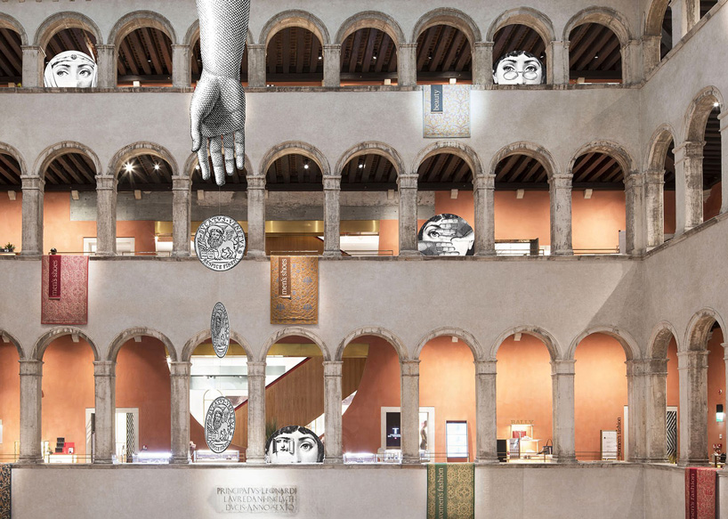 fornasetti's iconic figures take over the fondaco dei tedeschi store in venice