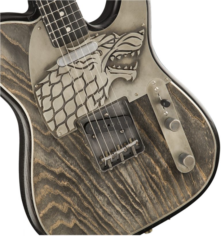 fender 3 GOT guitars stark telecaster, targaryen stratocaster