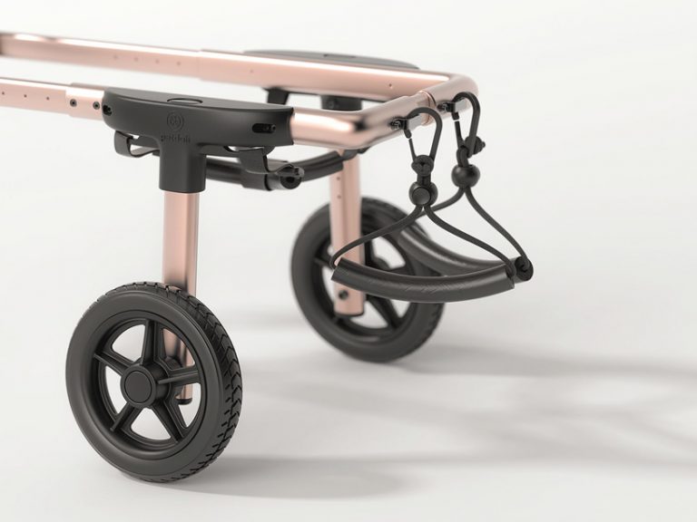 hs2 studio designs pet wheelchair for dogs with hindlimb disorders