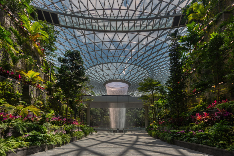 jewel changi airport, and the world's tallest indoor waterfall, completes in singapore