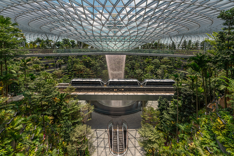 jewel changi airport, and the world's tallest indoor waterfall, completes in singapore