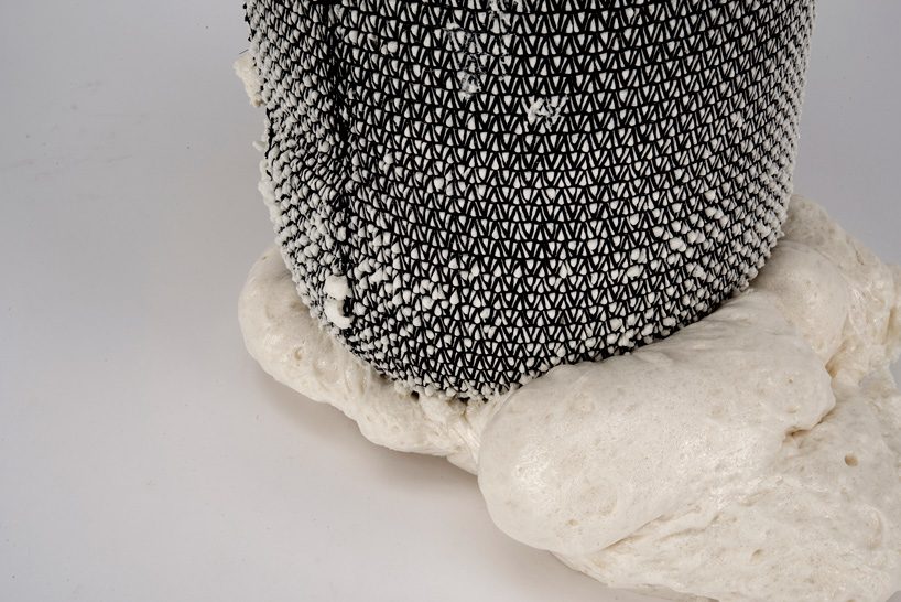 jisun kim experiments with net and expanding foam to create unique furniture pieces