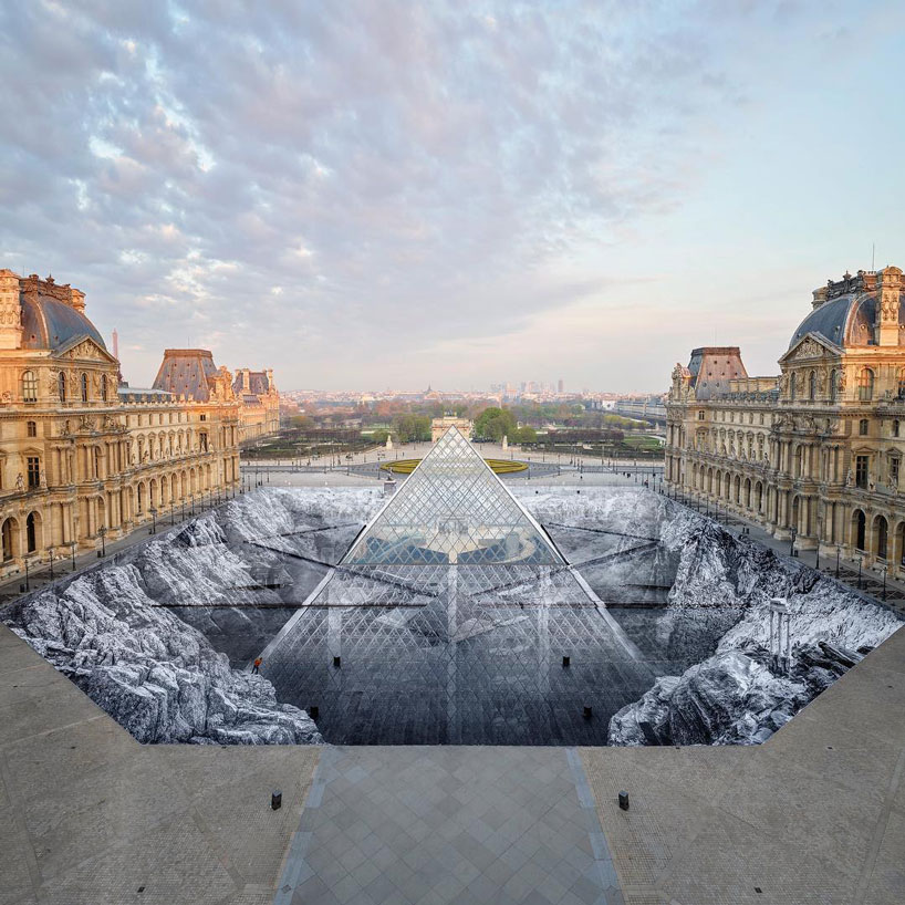 street artist JR transforms musÃ©e du louvre with epic optical illusion