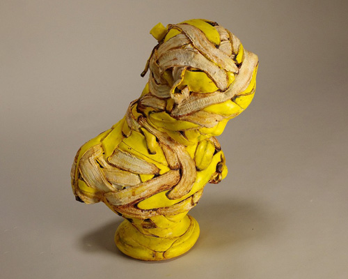 koji kasatani creates ongoing series of ultra-realistic banana ceramics