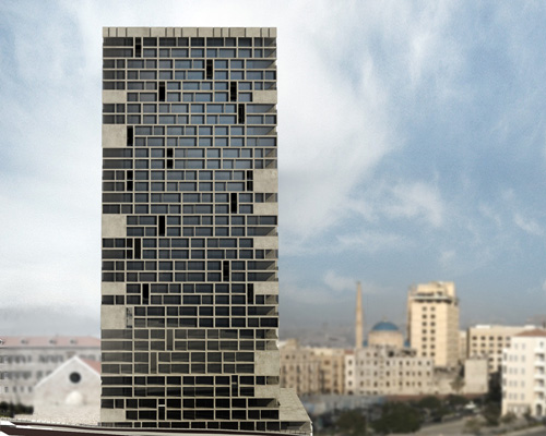 LAAV architects stack small concrete modules to create high-rise in beirut