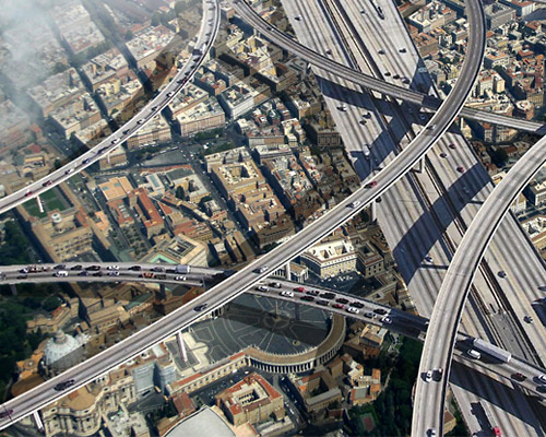 'what if' by m²ft architects superimposes iconic architecture onto the city of rome