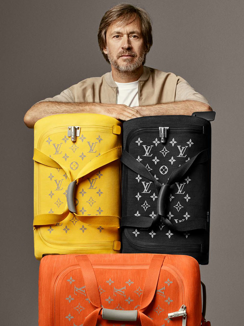 marc newson redesigns iconic louis vuitton luggage using soft thermo-formed textiles