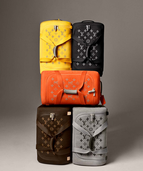 marc newson redesigns iconic louis vuitton luggage using soft thermo-formed textiles