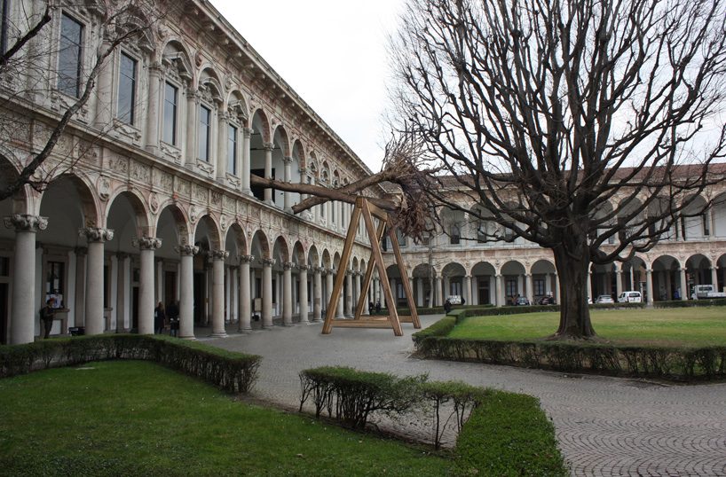 piuarch pays tribute to stradivari's lost forest with installation at the university of milan