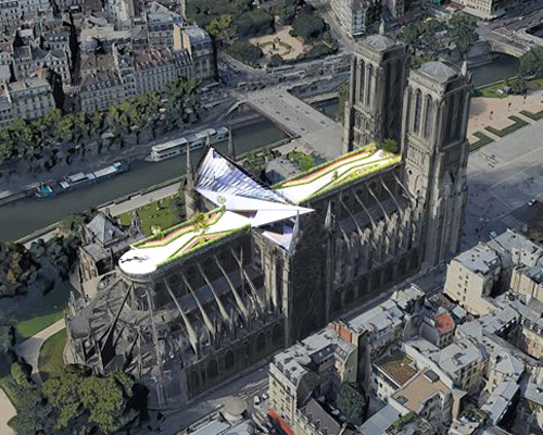 'quasimodo’s penthouse' by who cares?! proposes a luxury apartment on notre dame's roof