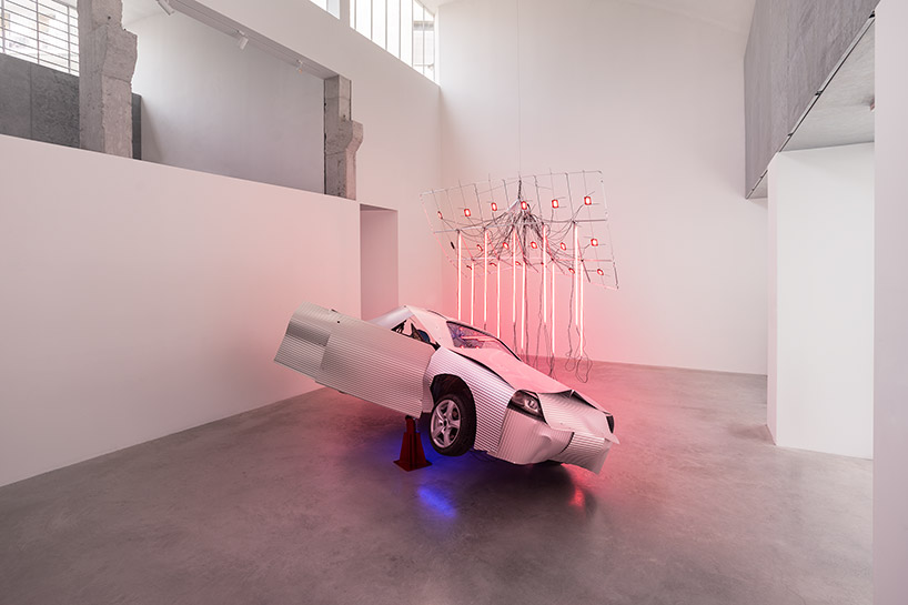 guillermo santomá uses RIMOWA aluminum panels to pimp car during milan design week kaleidoscope