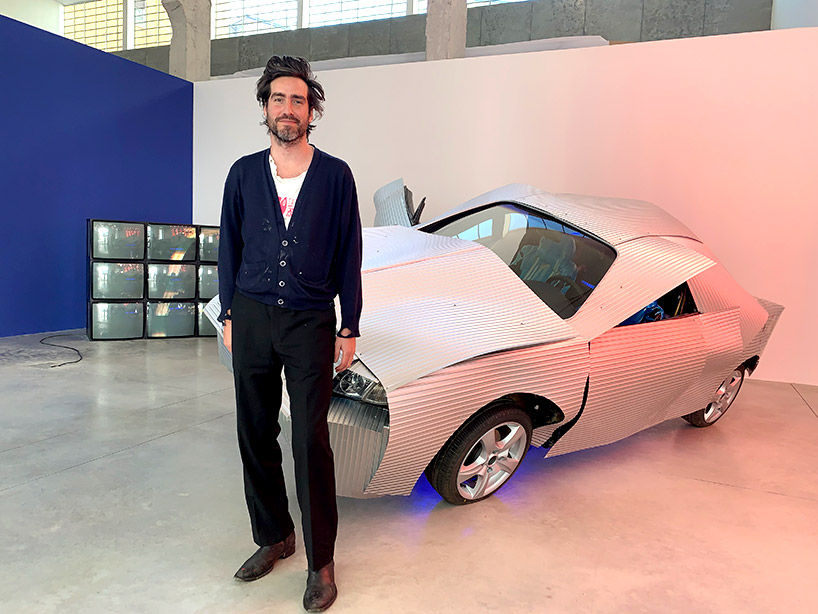 guillermo santomá uses RIMOWA aluminum panels to pimp car during milan design week kaleidoscope