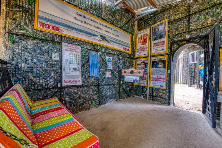 robert bezeau builds entire village out of plastic bottles in panama