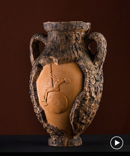 tal batit carves viral 'pop-trash' culture events into a series of ceramic vases