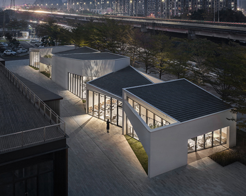 mozhao architects builds the living art pavilion with six unit blocks in shenzhen