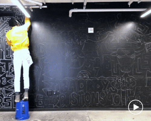 timothy goodman celebrates the greatest NBA teams with a 40 foot long mural in NYC