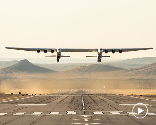 the world's biggest plane: watch the first test flight of stratolaunch